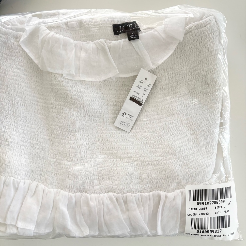 NWT J. Crew Ravenna Dress Maxi Ramie White - Picture 6 of 8